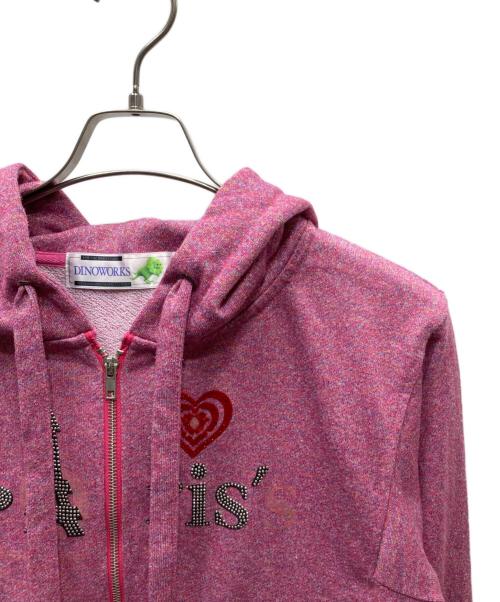 Dinoworks（ディノワークス）DINOWORKS (ディノワークス) PARIS HOODIE/ジップパーカー ピンク サイズ:ONEの古着・服飾アイテム