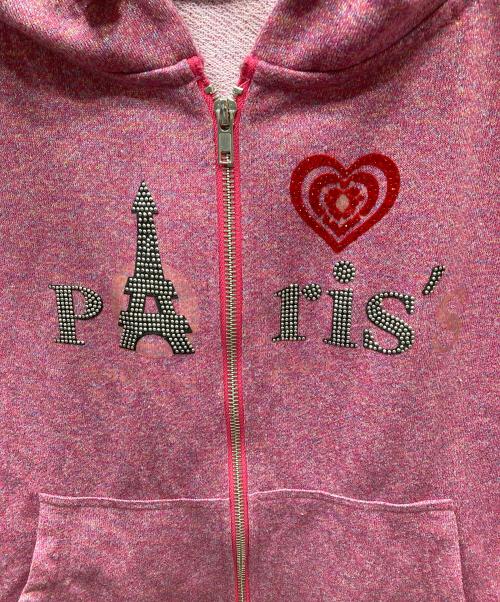Dinoworks（ディノワークス）DINOWORKS (ディノワークス) PARIS HOODIE/ジップパーカー ピンク サイズ:ONEの古着・服飾アイテム