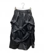 ENFOLDエンフォルド）の古着「TACK VOLUME SKIRT/タックボリュームスカート」｜ブラック