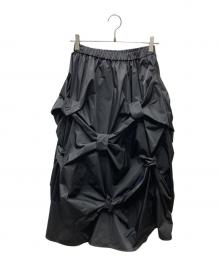 ENFOLD（エンフォルド）の古着「TACK VOLUME SKIRT/タックボリュームスカート」｜ブラック