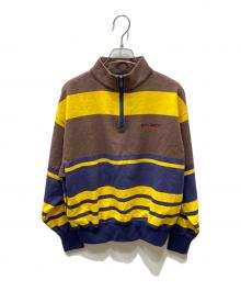 stussy（ステューシー）の古着「ハーフジップスウェット」｜ブラウン×イエロー