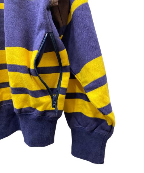 stussy（ステューシー）stussy (ステューシー) ハーフジップスウェット ブラウン×イエロー サイズ:Sの古着・服飾アイテム