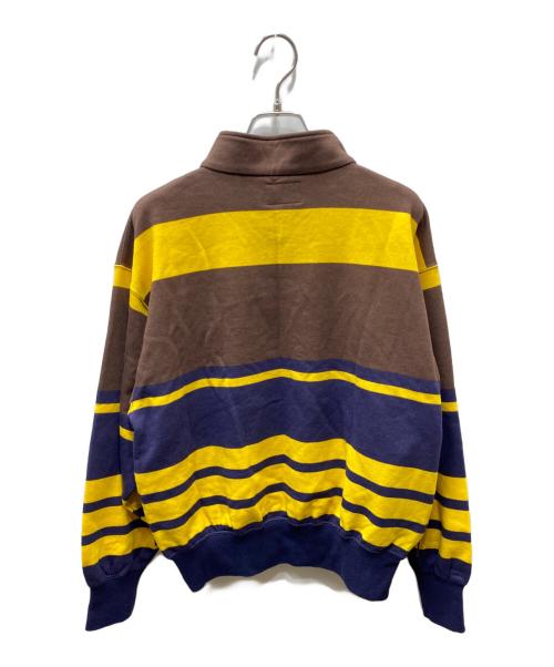stussy（ステューシー）stussy (ステューシー) ハーフジップスウェット ブラウン×イエロー サイズ:Sの古着・服飾アイテム
