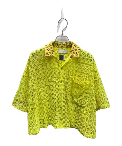 FACETASM（ファセッタズム）FACETASM (ファセッタズム) LACE WIDE SHIRT レースワイドシャツ イエロー サイズ:1の古着・服飾アイテム