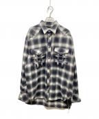 TAKAHIROMIYASHITA TheSoloIst.タカヒロミヤシタ ザソロイスト）の古着「Side Back Zip Not Western Shirt/ウエスタンチェックシャツ」｜ブラック×アイボリー