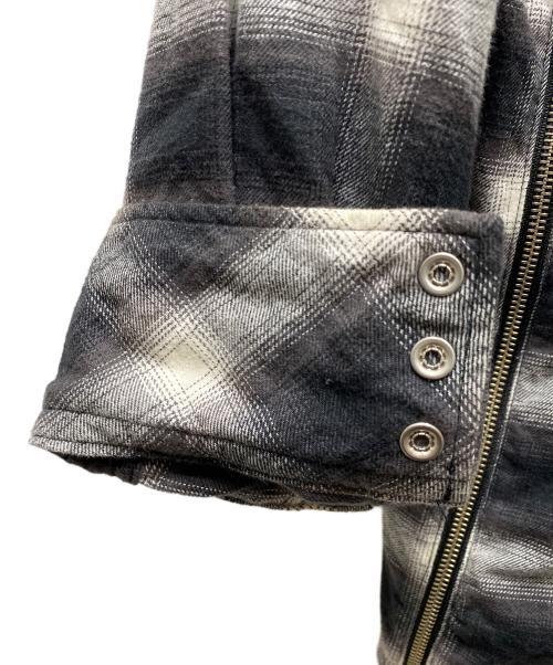 TAKAHIROMIYASHITA TheSoloIst.（タカヒロミヤシタ ザソロイスト）TAKAHIROMIYASHITA TheSoloIst. (タカヒロミヤシタ ザソロイスト) Side Back Zip Not Western Shirt/ウエスタンチェックシャツ ブラック×アイボリー サイズ:46の古着・服飾アイテム