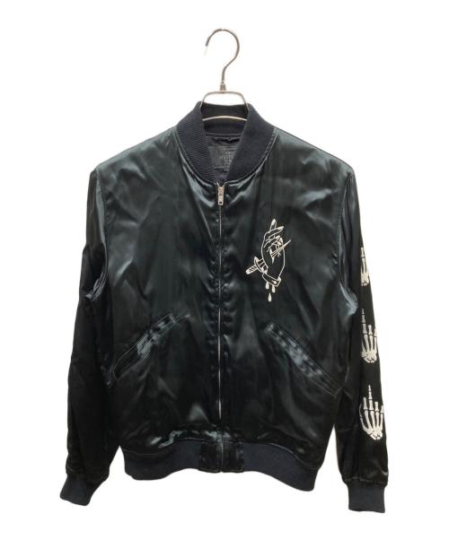 Thee Hysteric XXX（ジィ ヒステリックトリプルエックス）Thee Hysteric XXX (ジィ ヒステリックトリプルエックス) 刺繍 レーヨンスカジャン ブラック サイズ:Sの古着・服飾アイテム