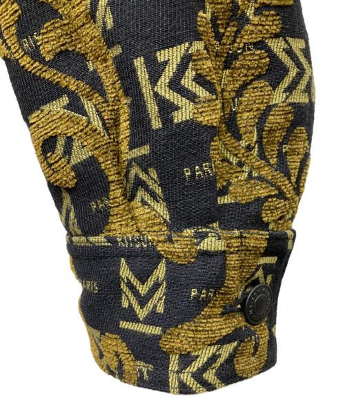 maison kitsune（メゾンキツネ）MAISON KITSUNE (メゾンキツネ) Jacquard Cocoon Jacket バロックジャガードコクーンジャケット ブラック×グリーン サイズ:Sの古着・服飾アイテム