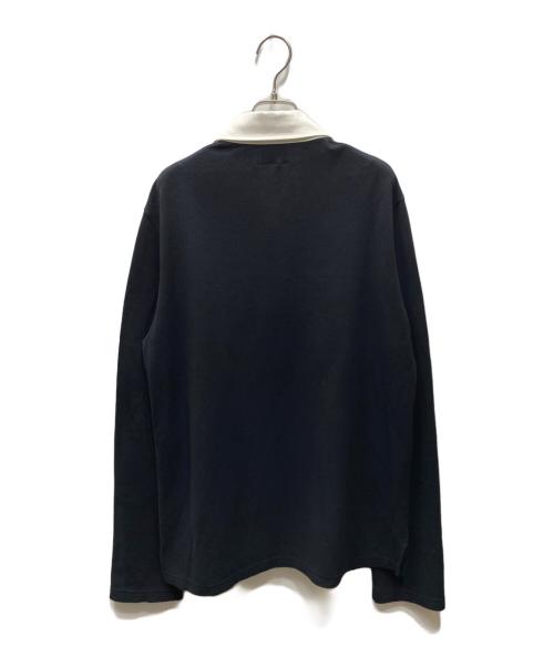 courreges（クレージュ）courreges (クレージュ) ロゴ刺繍ロングスリーブポロシャツ ブラック サイズ:Mの古着・服飾アイテム