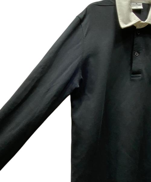 courreges（クレージュ）courreges (クレージュ) ロゴ刺繍ロングスリーブポロシャツ ブラック サイズ:Mの古着・服飾アイテム