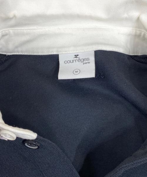 courreges（クレージュ）courreges (クレージュ) ロゴ刺繍ロングスリーブポロシャツ ブラック サイズ:Mの古着・服飾アイテム