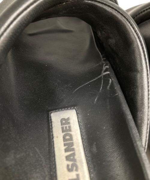 JIL SANDER（ジルサンダー）JIL SANDER (ジルサンダー) レザー クロスストラップ スライド シューズ ブラック サイズ:40の古着・服飾アイテム