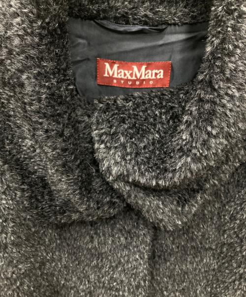 Max Mara Studio（マックスマーラ ストゥディオ）MAX MARA STUDIO (マックスマーラ ストゥディオ) アルパカ×ウール コート ブラック サイズ:38の古着・服飾アイテム