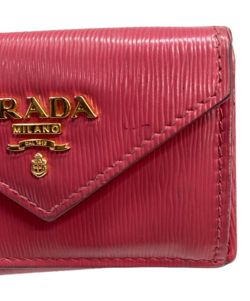 PRADA（プラダ）PRADA (プラダ) サフィアーノ ミニ ウォレット ピンクの古着・服飾アイテム