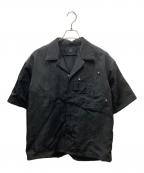 OUATオーユーエーティー）の古着「Nylon Twill Work Shirt/ナイロンツイルワークシャツ」｜ブラック