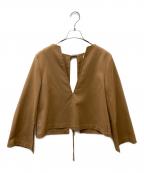 AEWEN MATOPHイウエン マトフ）の古着「Blouse/バックオープンノーカラーブラウス」｜ベージュ