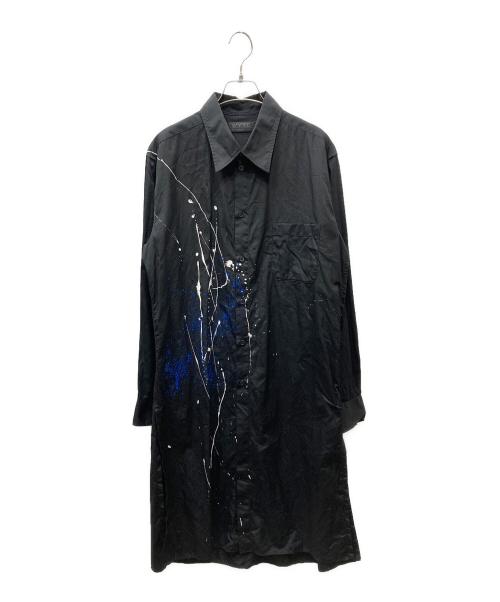 s'yte（サイト）s'yte (サイト) Broad Splash Paint Processing Long Shirt / ペイント加工 ロングシャツ ブラック サイズ:3の古着・服飾アイテム