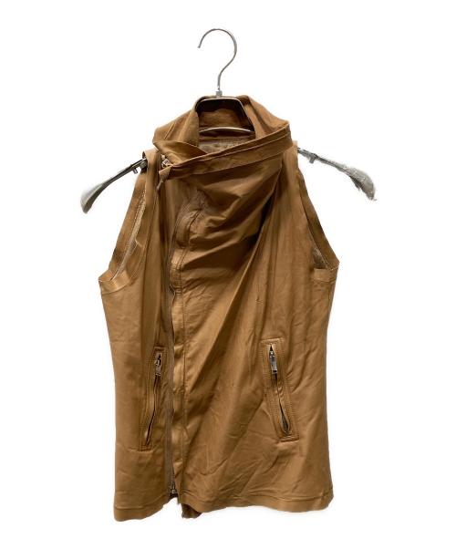 RICK OWENS（リックオウエンス）RICK OWENS (リックオウエンス) OLMAR and MIRTA期 レザーベスト ブラウン サイズ:40の古着・服飾アイテム