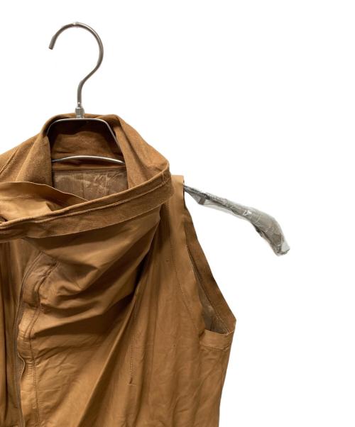 RICK OWENS（リックオウエンス）RICK OWENS (リックオウエンス) OLMAR and MIRTA期 レザーベスト ブラウン サイズ:40の古着・服飾アイテム