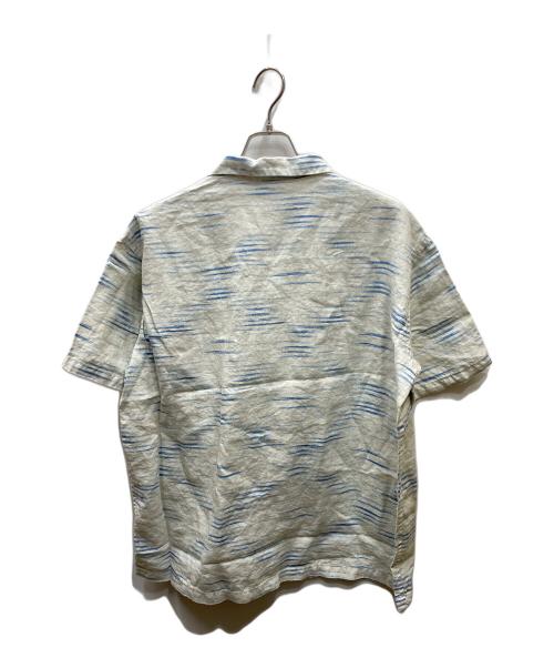 Porter Classic（ポータークラシック）Porter Classic (ポータークラシック) OLD FRANCE INDIGO PRINT SHIRT リネンシャツ ホワイト(アイボリー×ブルー) サイズ:3の古着・服飾アイテム