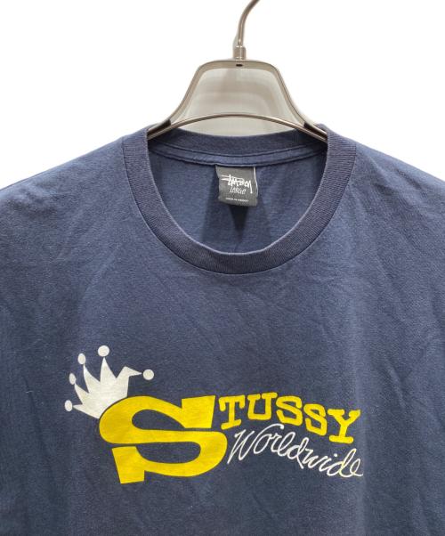 stussy（ステューシー）stussy (ステューシー) プリントTシャツ ネイビー サイズ:Lの古着・服飾アイテム