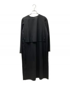 中古・古着通販】LIMI feu (リミフゥ) 半袖ワンピース ブラック サイズ