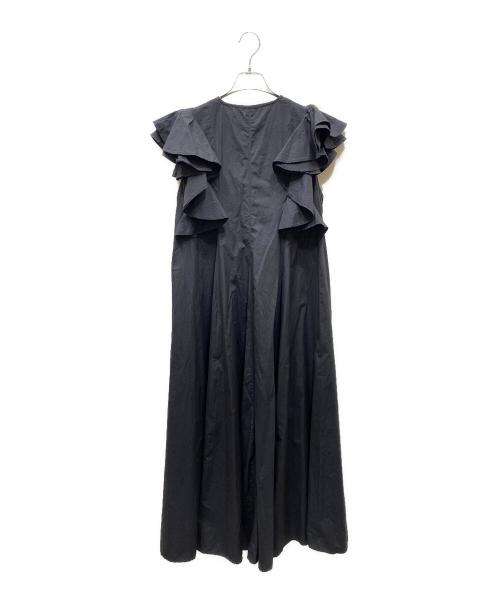 Curensology（カレンソロジー）Curensology (カレンソロジー) ポプリンラッフルワンピース ブラック サイズ:FREEの古着・服飾アイテム