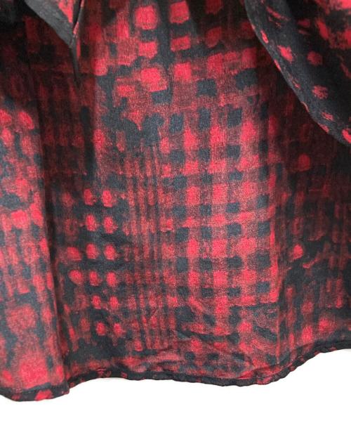 ETOILE isabel marant（イザベル マラン エトワール）ETOILE isabel marant (イザベル マラン エトワール) シルクブラウスワンピース ブラック×レッド サイズ:2の古着・服飾アイテム