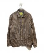 TCB jeansティーシービー ジーンズ）の古着「Cathatt Chore Coat Stripe ストライプチョアコート」｜ブラウン×ネイビー