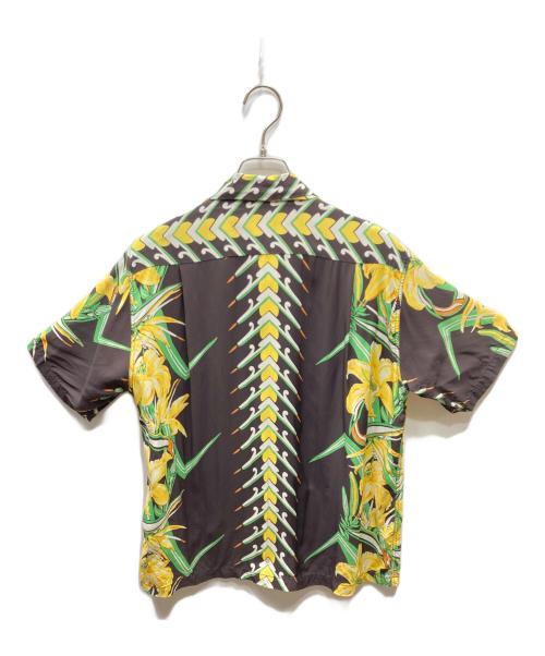 Sun Surf（サンサーフ）Sun Surf (サンサーフ) LILY BORDERアロハシャツ ブラウン×イエロー サイズ:Sの古着・服飾アイテム
