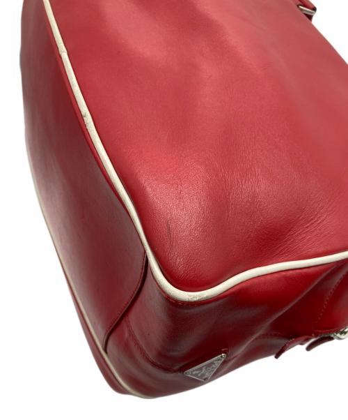 PRADA（プラダ）PRADA (プラダ) レザーボーリングバッグ レッドの古着・服飾アイテム