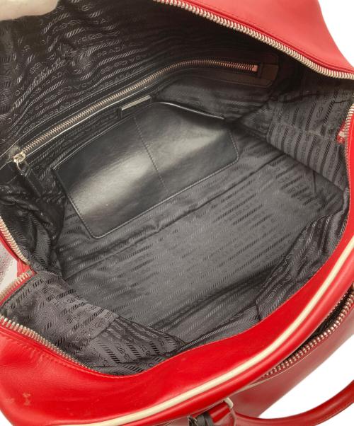 PRADA（プラダ）PRADA (プラダ) レザーボーリングバッグ レッドの古着・服飾アイテム