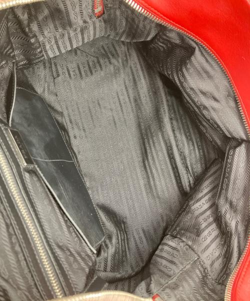 PRADA（プラダ）PRADA (プラダ) レザーボーリングバッグ レッドの古着・服飾アイテム