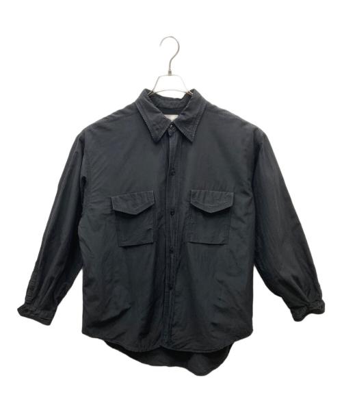 SARTO（サルト）SARTO (サルト) SILK COTTON PLAIN OVER SHIRT シルクコットンプレーンオーバーシャツ ブラック サイズ:Lの古着・服飾アイテム