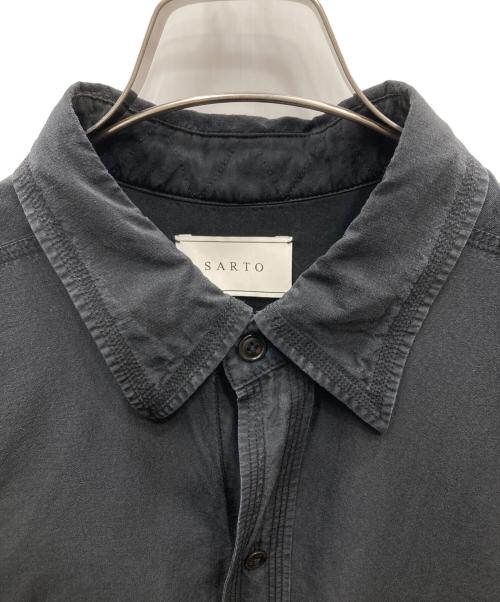 SARTO（サルト）SARTO (サルト) SILK COTTON PLAIN OVER SHIRT シルクコットンプレーンオーバーシャツ ブラック サイズ:Lの古着・服飾アイテム