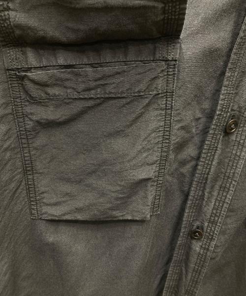 SARTO（サルト）SARTO (サルト) SILK COTTON PLAIN OVER SHIRT シルクコットンプレーンオーバーシャツ ブラック サイズ:Lの古着・服飾アイテム