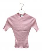 courregesクレージュ）の古着「Solar プルオーバー リブニット」｜ピンク