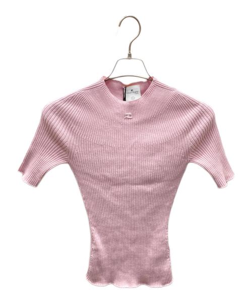 courreges（クレージュ）courreges (クレージュ) Solar プルオーバー リブニット ピンク サイズ:S 未使用品の古着・服飾アイテム
