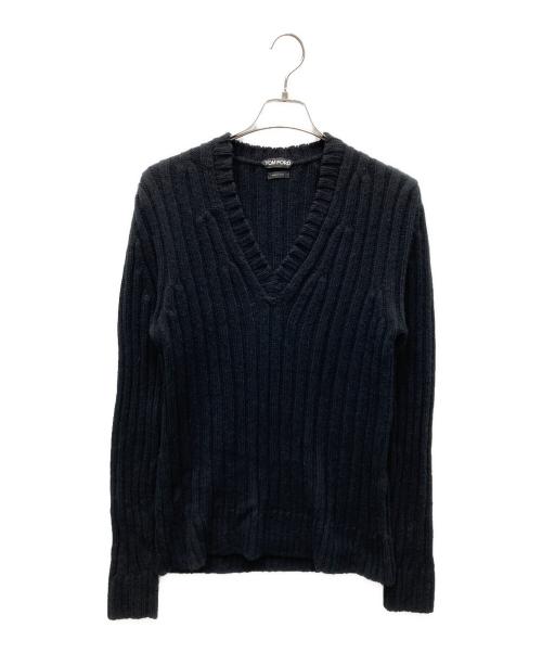 TOM FORD（トムフォード）TOM FORD (トムフォード) Vネックニット ブラック サイズ:48の古着・服飾アイテム