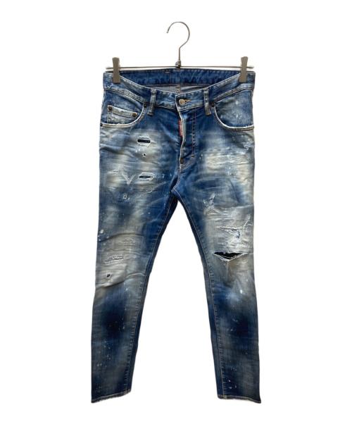DSQUARED2（ディースクエアード）DSQUARED2 (ディースクエアード) ダメージ加工デニムパンツ ブルー サイズ:42の古着・服飾アイテム