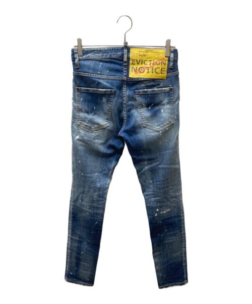 DSQUARED2（ディースクエアード）DSQUARED2 (ディースクエアード) ダメージ加工デニムパンツ ブルー サイズ:42の古着・服飾アイテム