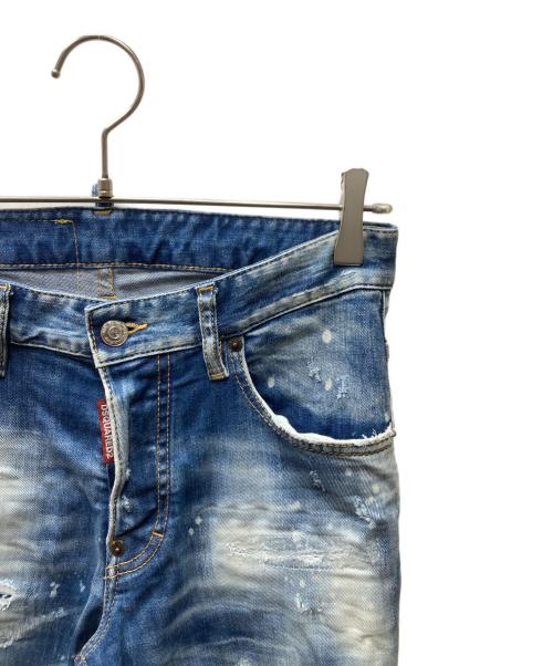 DSQUARED2（ディースクエアード）DSQUARED2 (ディースクエアード) ダメージ加工デニムパンツ ブルー サイズ:42の古着・服飾アイテム