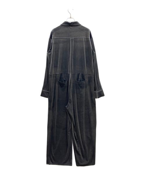YAECA（ヤエカ）YAECA (ヤエカ) Fastener slit velours jumpsuit / ファスナースリットジャンプスーツ グレー サイズ:38の古着・服飾アイテム