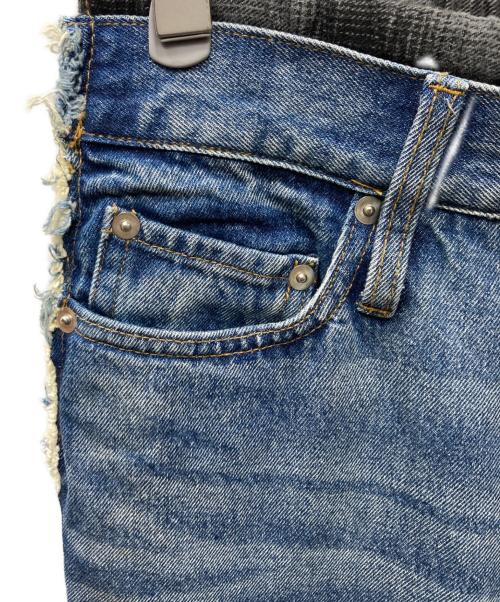 MAISON SPECIAL（メゾンスペシャル）MAISON SPECIAL (メゾンスペシャル) Plaid Pattern Bicolor Denim Pants/チェックドッキングワイドデニムパンツ ブルー×グレー サイズ:38の古着・服飾アイテム