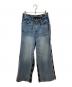 MAISON SPECIAL（メゾンスペシャル）の古着「Plaid Pattern Bicolor Denim Pants/チェックドッキングワイドデニムパンツ」｜ブルー×グレー