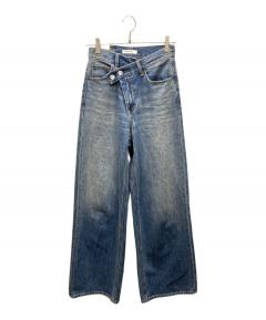 中古・古着通販】moussy (マウジー) CROSS WAIST WIDE STRAIGHT デニム