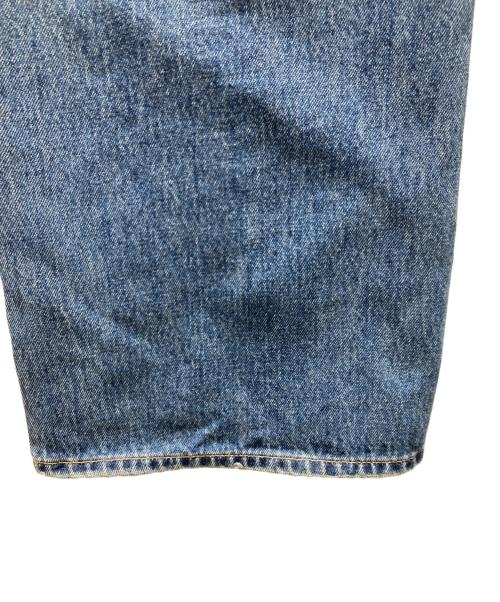 moussy（マウジー）moussy (マウジー) CROSS WAIST WIDE STRAIGHT デニムパンツ ブルー サイズ:SIZE 1の古着・服飾アイテム