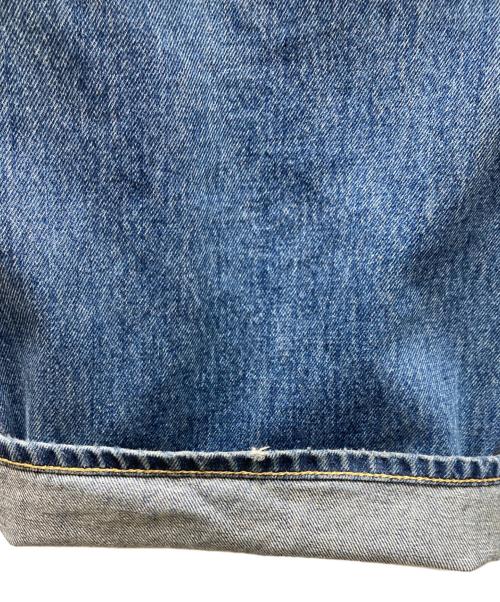 moussy（マウジー）moussy (マウジー) CROSS WAIST WIDE STRAIGHT デニムパンツ ブルー サイズ:SIZE 1の古着・服飾アイテム
