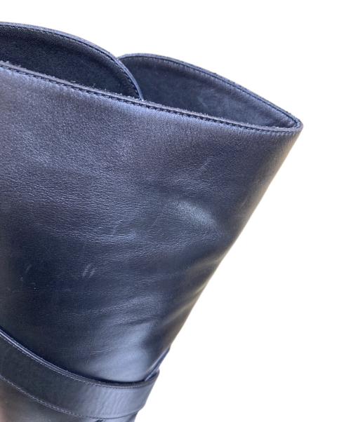 LOUIS VUITTON（ルイ ヴィトン）LOUIS VUITTON (ルイ ヴィトン) クロスベルト デザイン ロングブーツ ブラック サイズ:38 1/2の古着・服飾アイテム