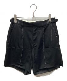 DAIRIKU（ダイリク）の古着「26SS "How Old am I " [ episode 17 ]  Double Knee Layered Half Slacks ハーフスラックス」｜ブラック